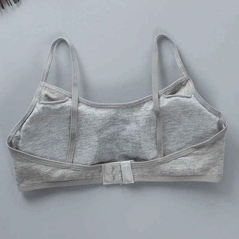 1PC New Teenage Girls Small Bras Back Buckle Young Children Underwears Student Girls Solid Kids Sports Training Bra Padded Vests