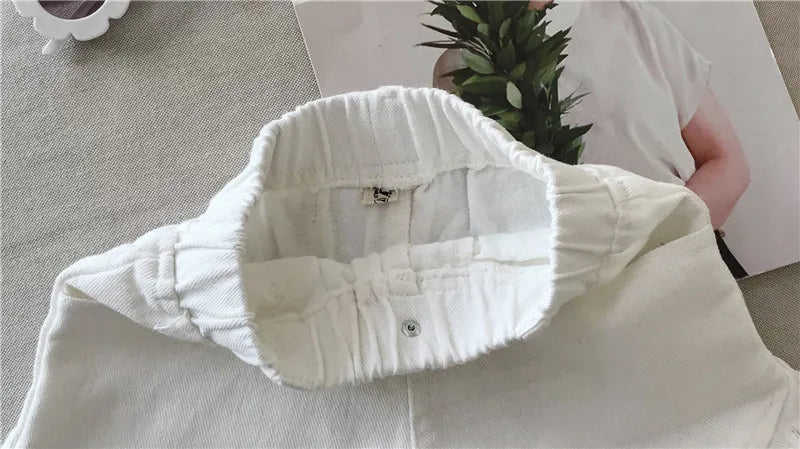 Girls Denim Shorts 2026 Summer 1-7Y Kids Short Jeans Solid Color Fashion Comfotable Clothing with Korean Style Pants