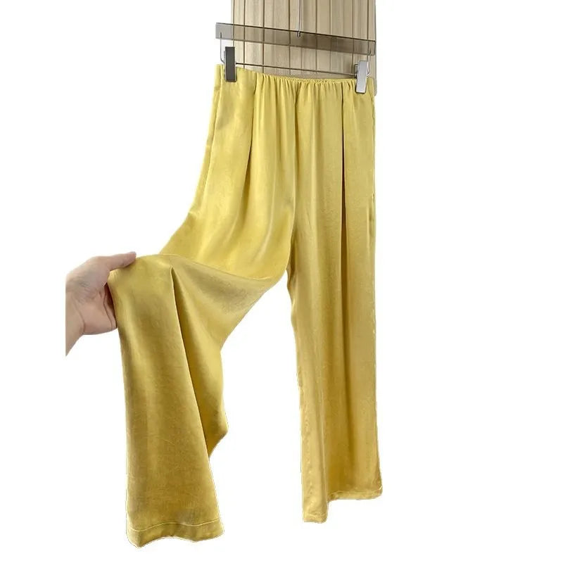 Women's High Waist Straight Leg Trousers - Casual Loose Fit
