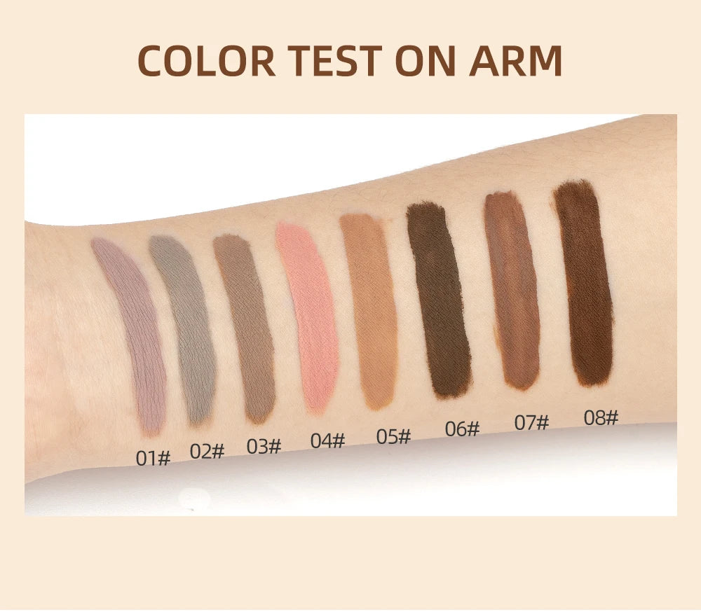QIBEST 8 Colors Matte Liquid Eyeshadow Set Waterproof Long Lasting Eye Shadow Nude Brown Eye Pigment Makeup For Women Contouring