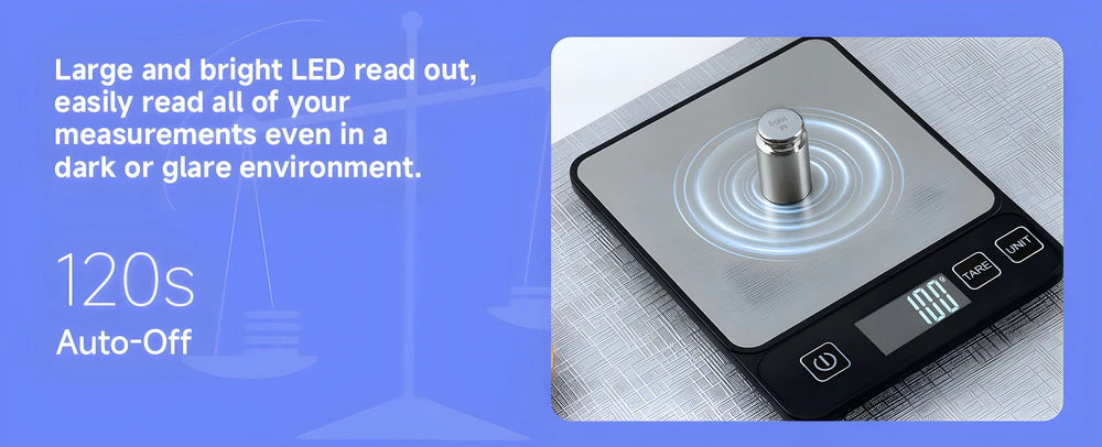 Báscula de cocina de 10 kg con pantalla digital LCD, báscula electrónica de mesa para hornear, báscula de peso en gramos para dieta personal saludable