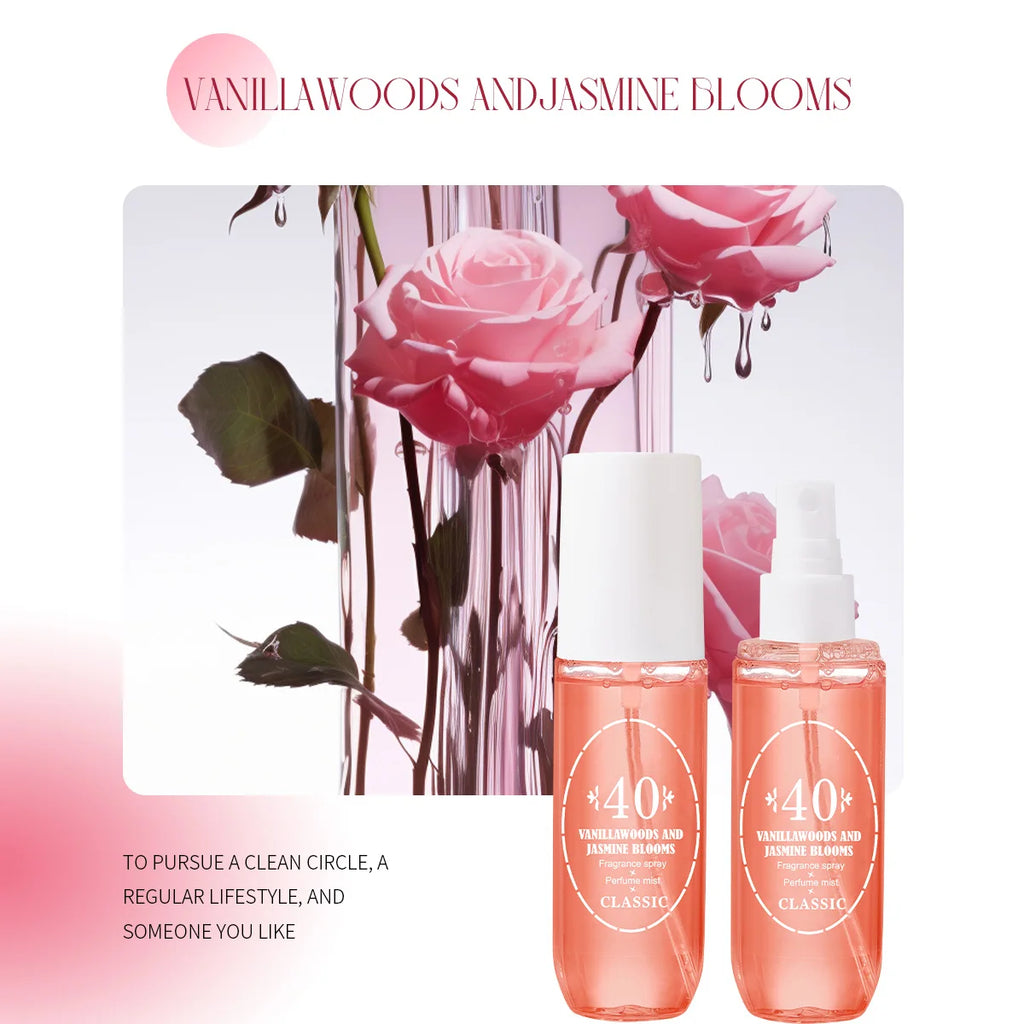 Perfume Mist Body Spray 5 Scents Vanilla Orchid Ocean Air Jasmine Blooms Creamy Coconut Milk Macadamia Long Lasting 90ml Each for Women Gift