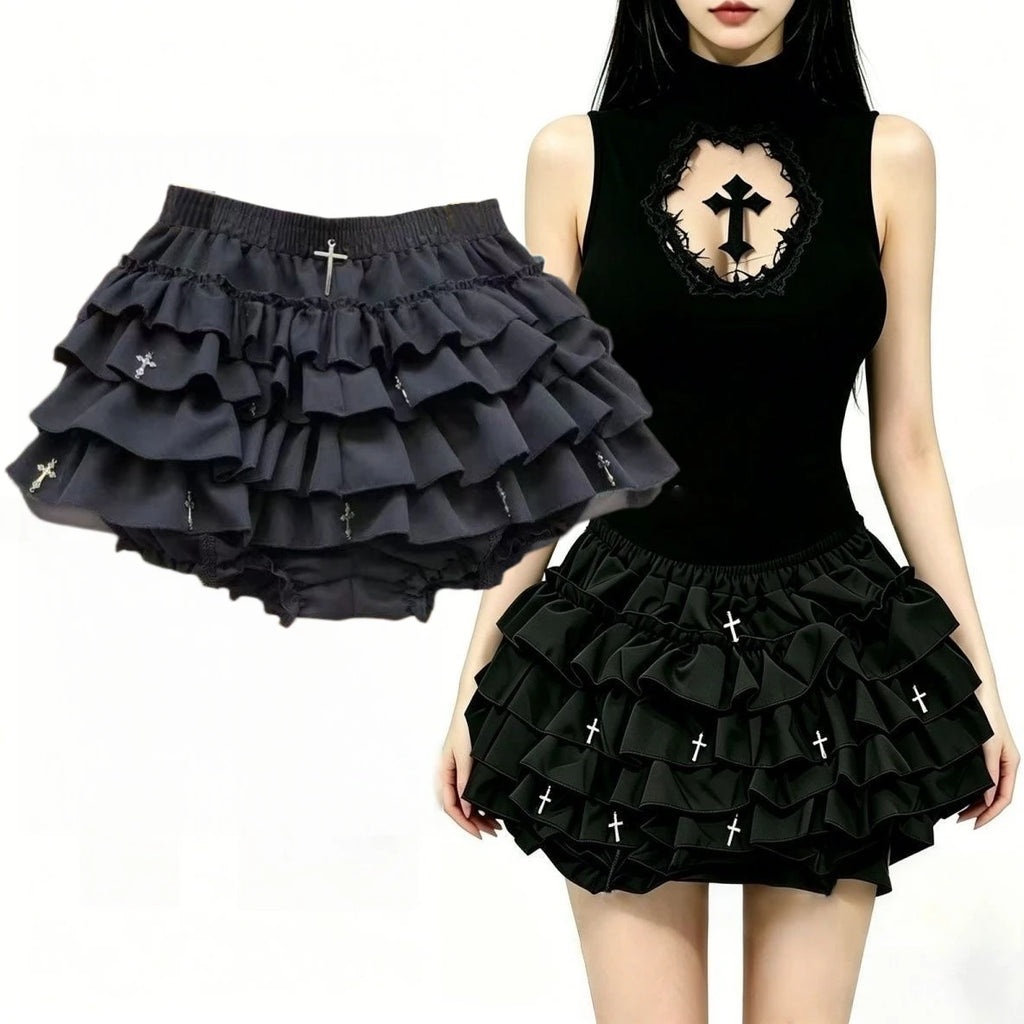 Y2K Gothic Basic T-shirt Women Cyber Punk Aesthetic Cross Mesh Patchwork See Through Crop Tops O-neck Short Sleeve Tee Slimming