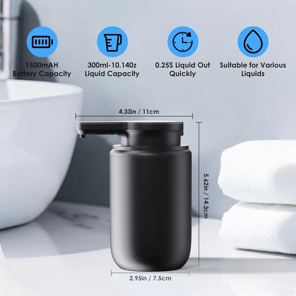LAOPAO Foam Soap Dispenser Set IPX5 Waterproof USB-C Charging with Sensor Infrared Motion Sensor for Kitchen and Bathroom