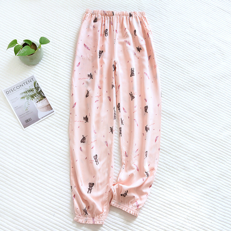 Cloud Cotton Story Women's Floral Pajama Pants - 100% Viscose Loose