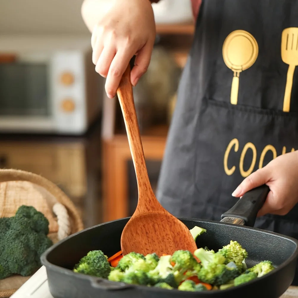 Wooden KitchenCooking Tools 4-piece Set Non Stick Cooking Utensils Durable Wooden Spatula Rice Spoon Spoon Kitchen Utensils