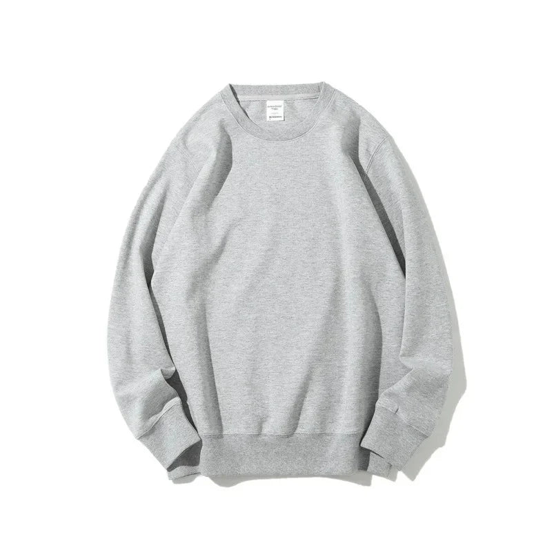 Silver Fox Velvet Pullover Sweatshirt - Loose Fit Long Sleeve Round Neck