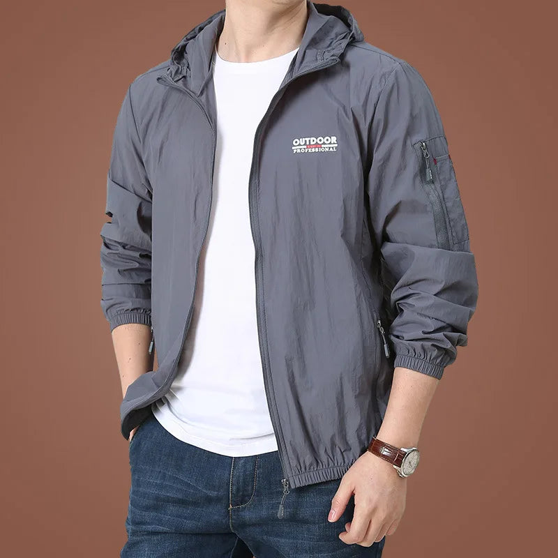 Summer Sun Jacket Men Outdoor Clothing Quick Dry Skin Coat Men Sports Sunscreen Cycling Hiking Fishing Camping Jacket
