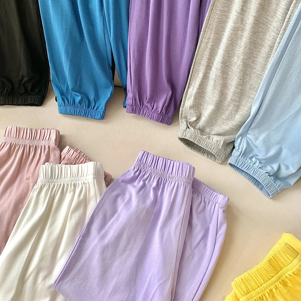 Sports Style Trousers Children Anti-Mosquito Long Pants For Summer Kids Modal Jogger Pants Girls