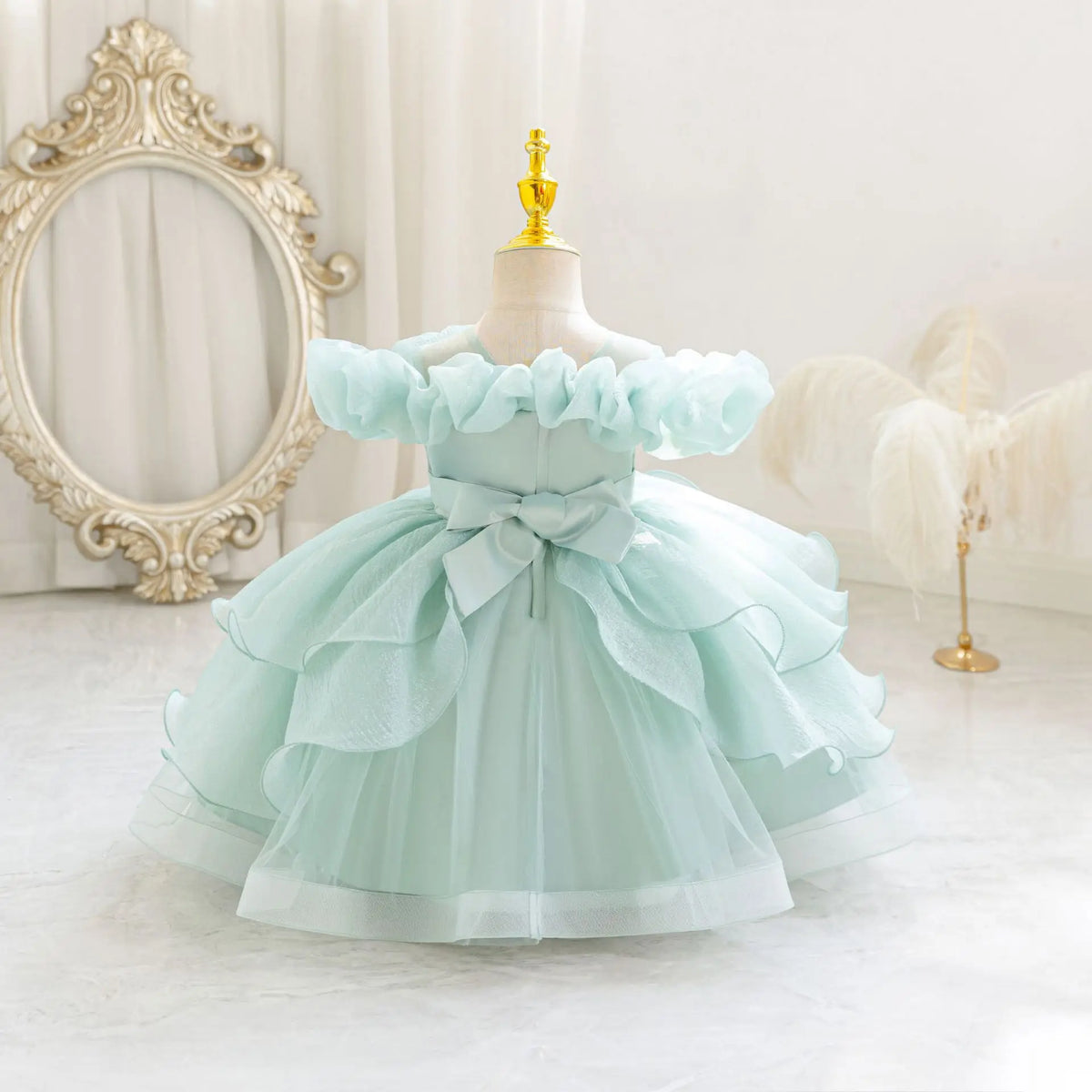 HETISO New Kids Girl Princess Dress Baby First Communion Ceremony Wedding Party Ball Gown Sequined Layered Tutu Clothes