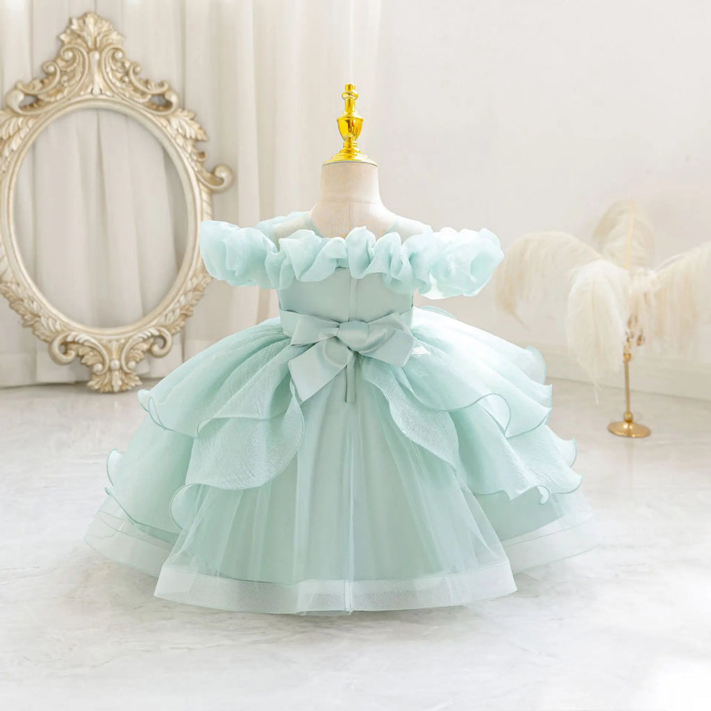 HETISO New Kids Girl Princess Dress Baby First Communion Ceremony Wedding Party Ball Gown Sequined Layered Tutu Clothes