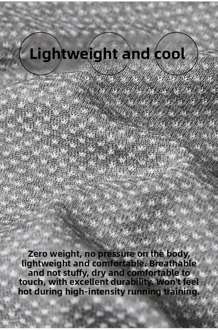 Leavo Johnson Men's Seamless Knitted Summer T-Shirt Quick Dry Mesh Sporty Short Sleeve round Neck Geometric Pattern Polyester