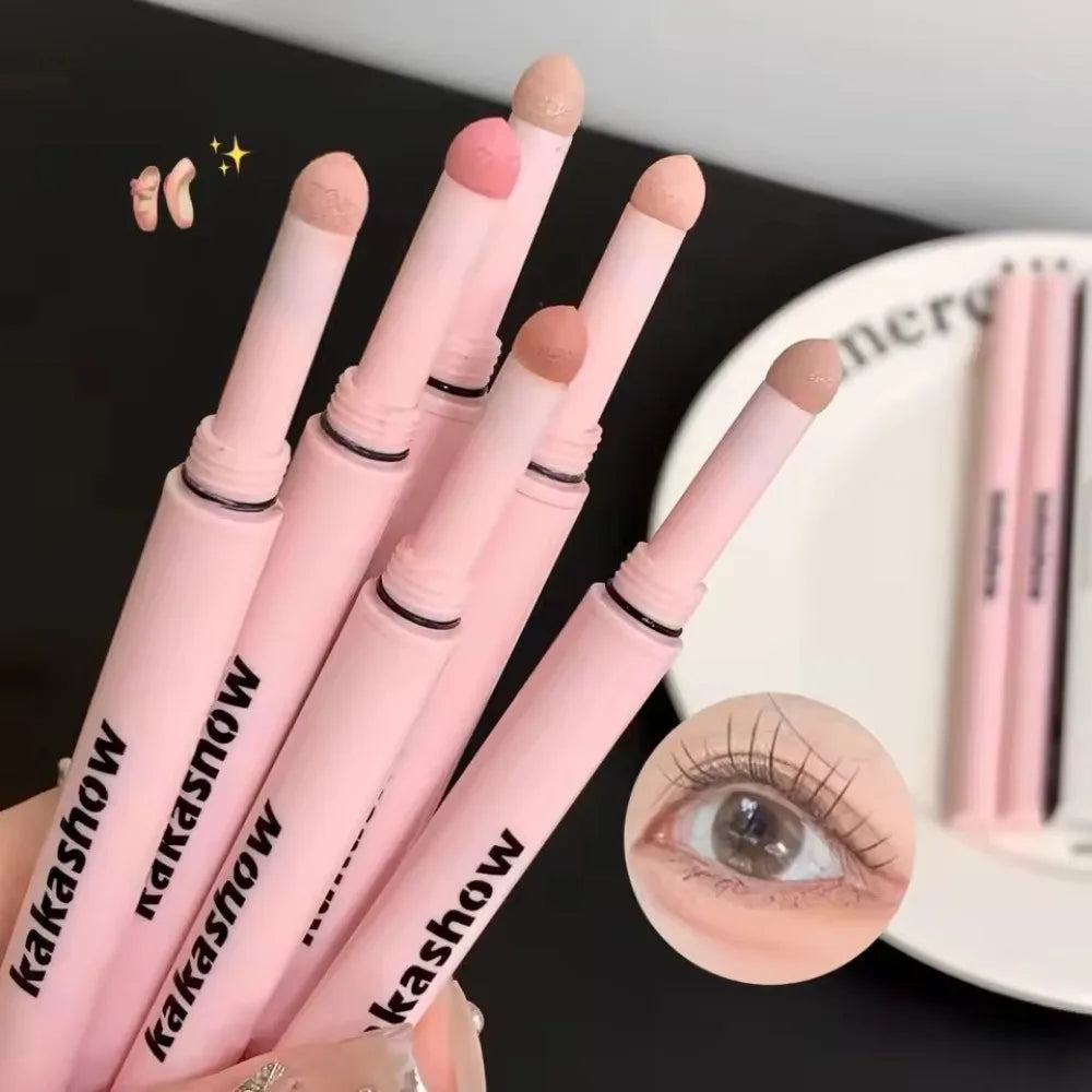 Dual End Glitter Matte Aegyosal Pen Brightening Highlight & Shadow Stick Eye Makeup Lying Silkworm Eyeliner Gel Pencil 애교살 펜