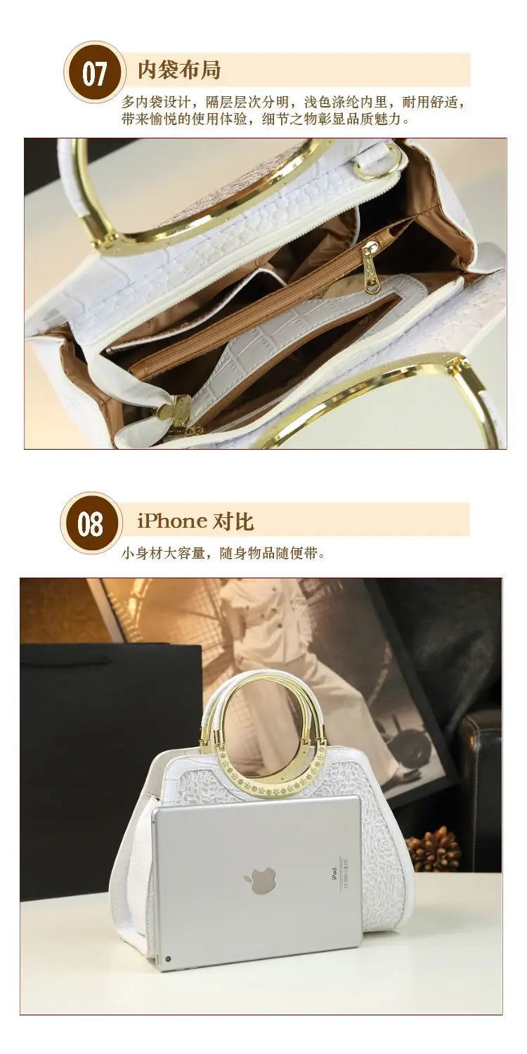 Fashion Popular Women's Bag High Quality Crocodile Pattern Shoulder Bag Trend Brand Genuine Leather Crossbody Bag Luxury Handbag