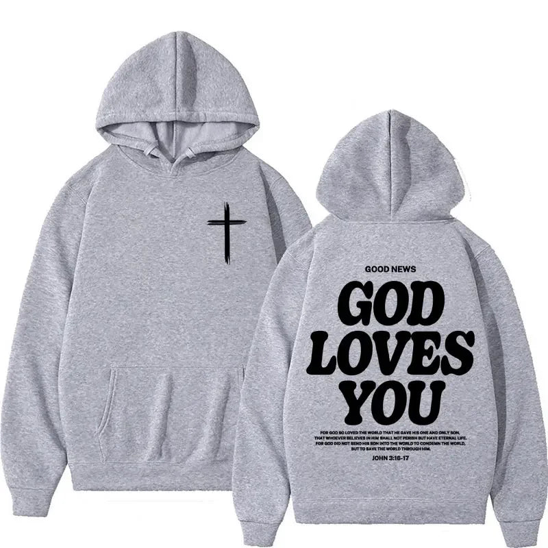Christian Bible Verse Graphic Fleece Hoodie - Unisex Vintage Style