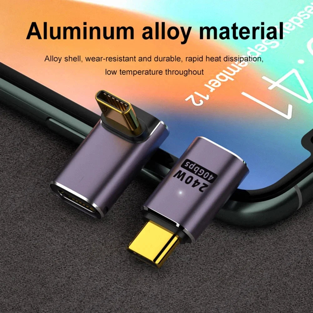 USB 4.0 PD 240W 8K USB-C Adapter – 40Gbps OTG Male to Female Connector