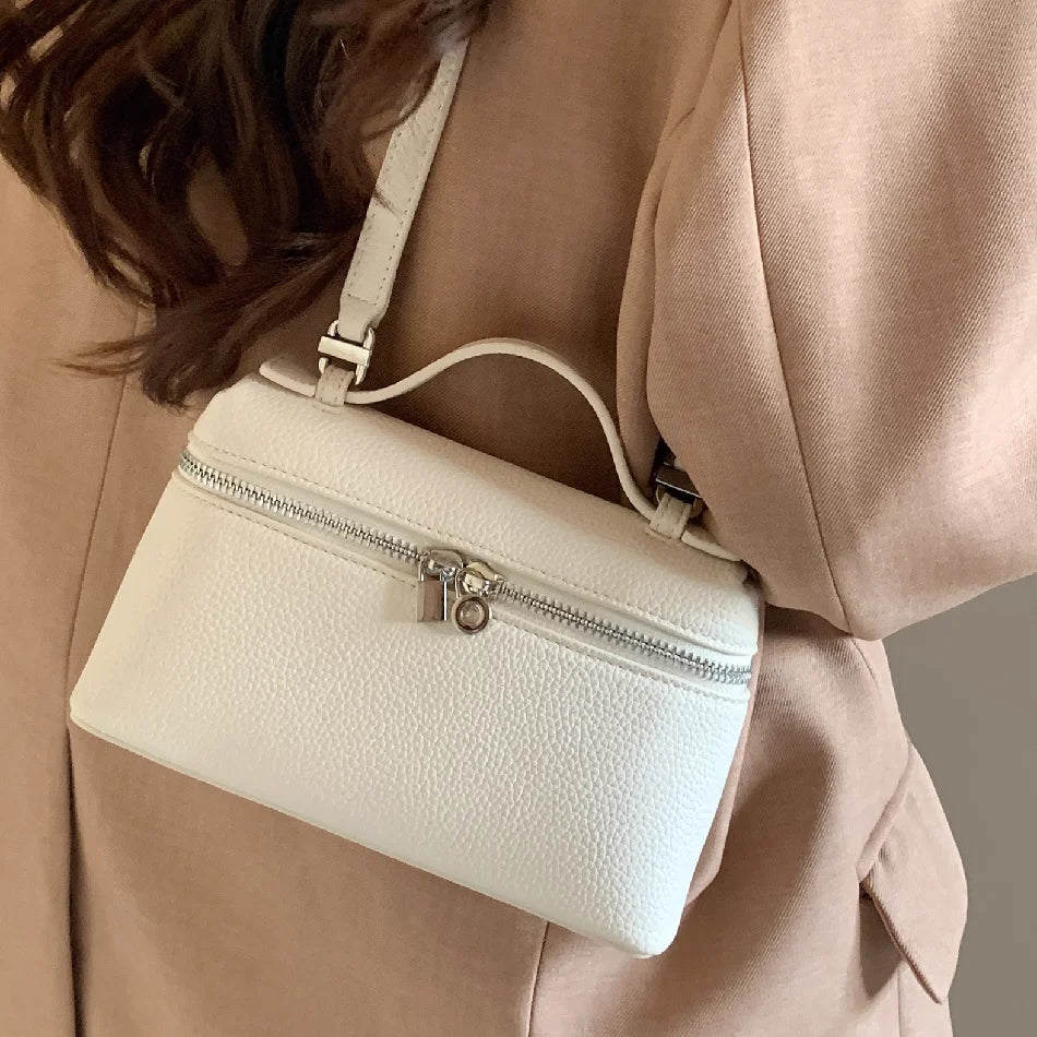 Premium sense of niche lychee grain shoulder bag simple fashion lunch box women's bag exquisite mini handheld crossbody bags
