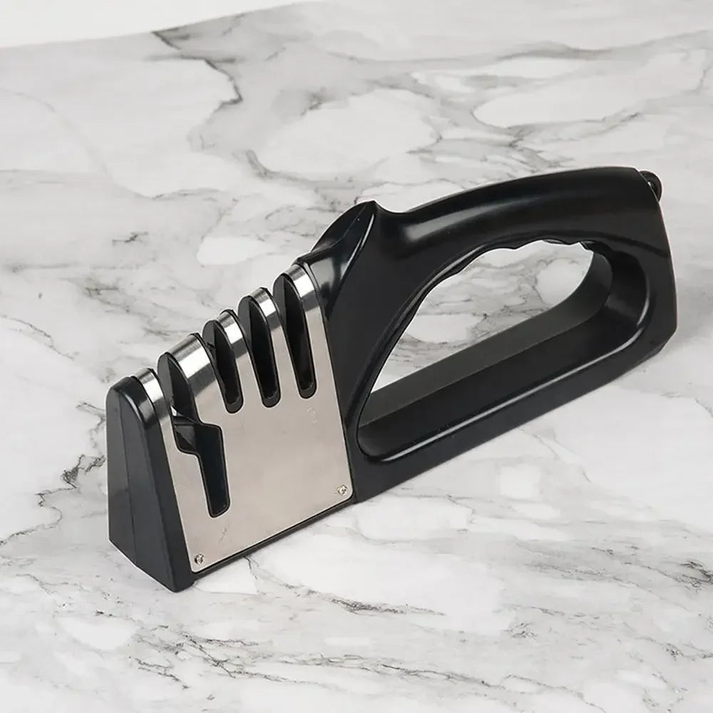 Afilador de Cuchillos de Cocina de 4 Segmentos Multifuncional Portátil con Base Antideslizante Afilador de Cuchillos para Gadgets y Accesorios de Cocina Domésticos