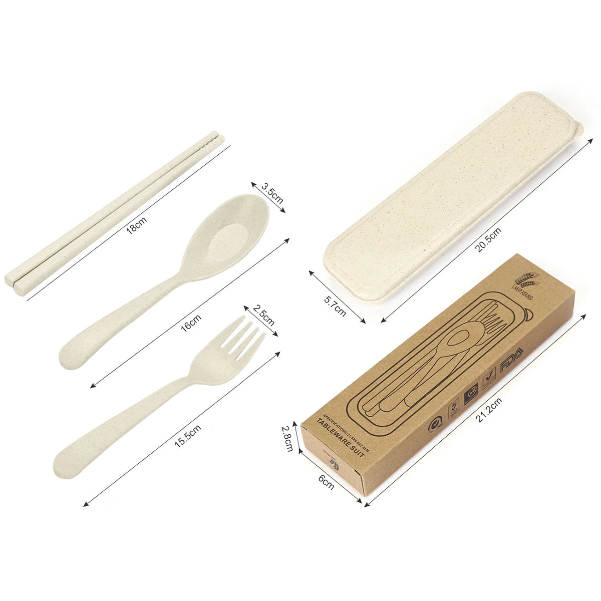 High Grade Wheat Straw Dinnerware Set Children's Unbreakable Dishes Tableware Fork Spoon Chopsticks Bowls Cup Dish Camping Set
