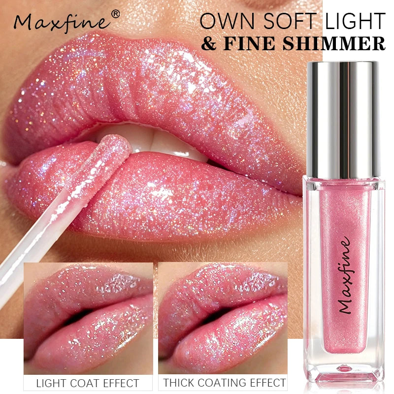 Shimmer Glitter Lip Gloss Transparent Diamond Sparkle Lip Tint Smooth Hydrating Lip Shine Can Be Used Over Lipstick Party Cosmet