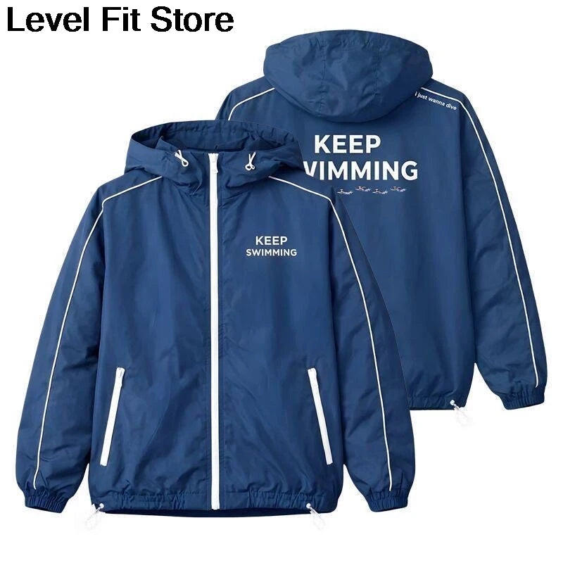 Zipper Hoodie Keep Swimming Jacket Keep Swimming Hoodie Sweater Sweatshirt