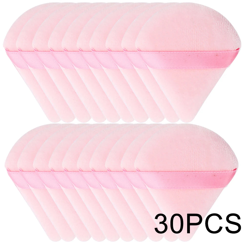 Triangle Velvet Powder Puff Set For Wet And Dry Makeup Puffs Twenty And Thirty Pieces Pro Beauty Tool