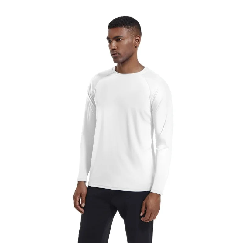 Men Long Sleeve t-Shirt Upf 50+ Sun Protection Shirts Tops Breathable Hiking Fishing t-Shirts Casual Tees Man Clothes Streetwear