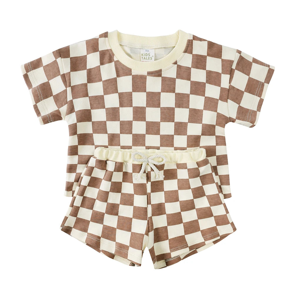 100% Cotton Kids Summer Clothing Sets Children Casual Suit Girls Boys Short Suits Baby Outfits For 1-8Years