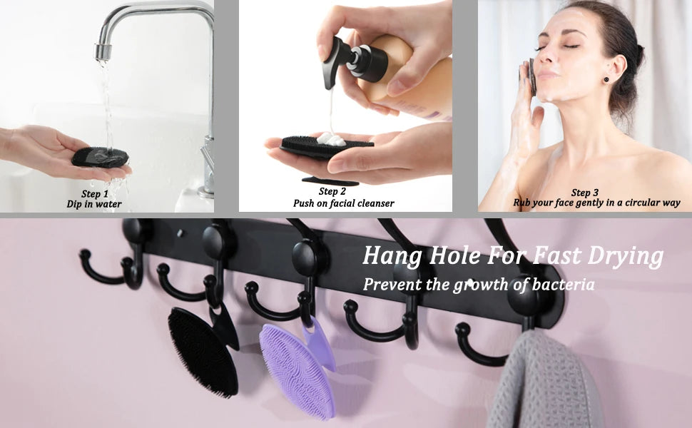 Silicone Face Scrubber,Facial Cleansing Brush,Facial Washing Brush for Deep Clean Pore Clean Blackhead Exfoliating and Massaging