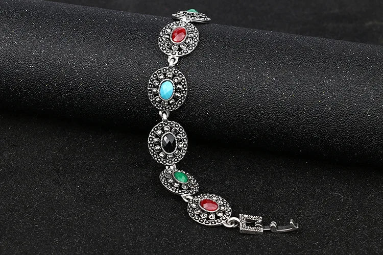 Exquisite Bohemian Colorful Bracelet Full of Diamonds Korean Style Geometric Alloy Jewelry for Women Fashionable New Arrival