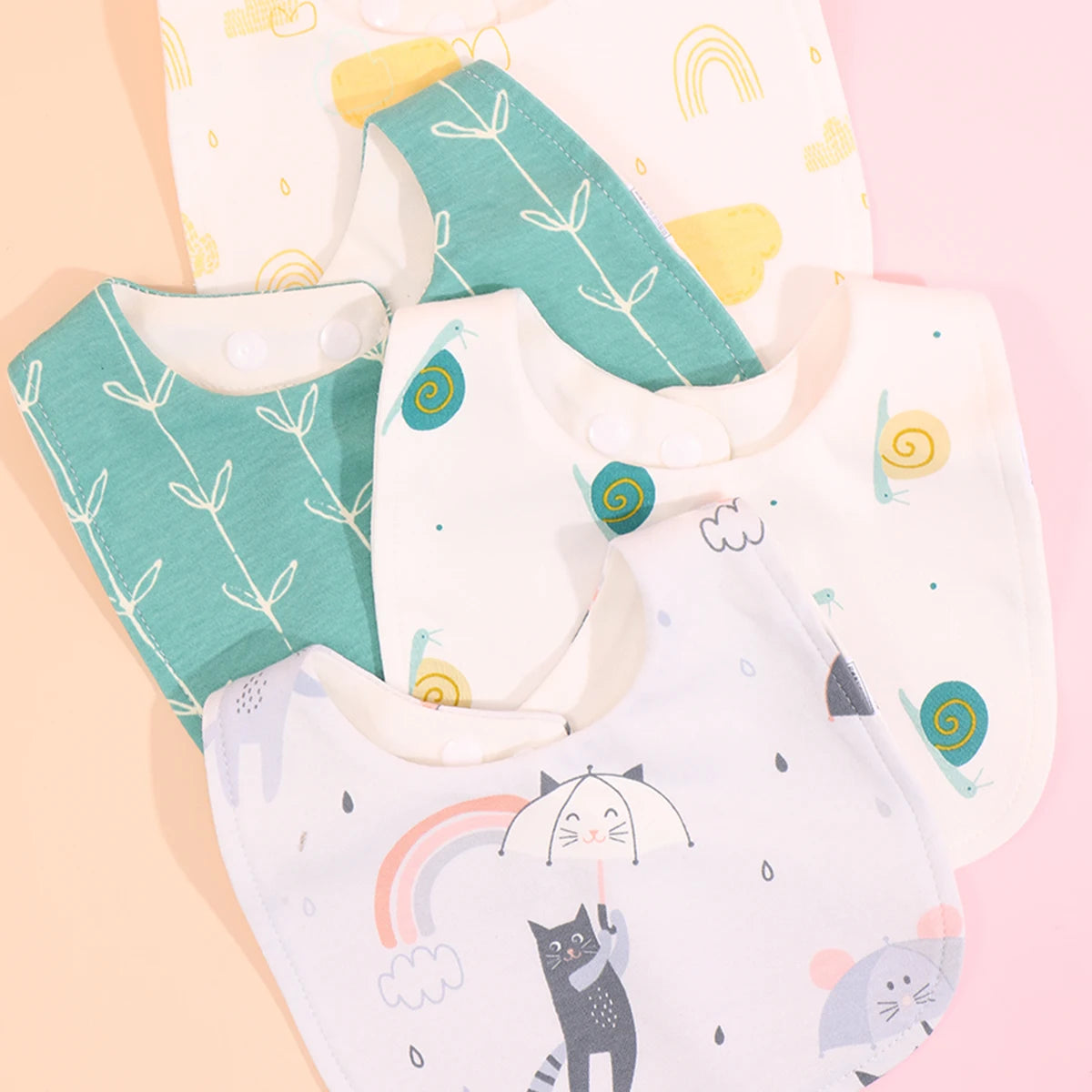 Cotton Soft Baby Adjustable Bandana Bibs Set Of 4 For Newborns And Toddlers Dribble Bibs