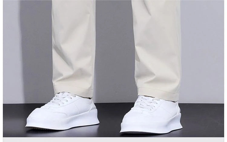 Spring Summer Thin Mens Pants Straight Business Casual Pants Ice Silk Quick Dry Breathable Korean Trousers Fashion Men Clothing
