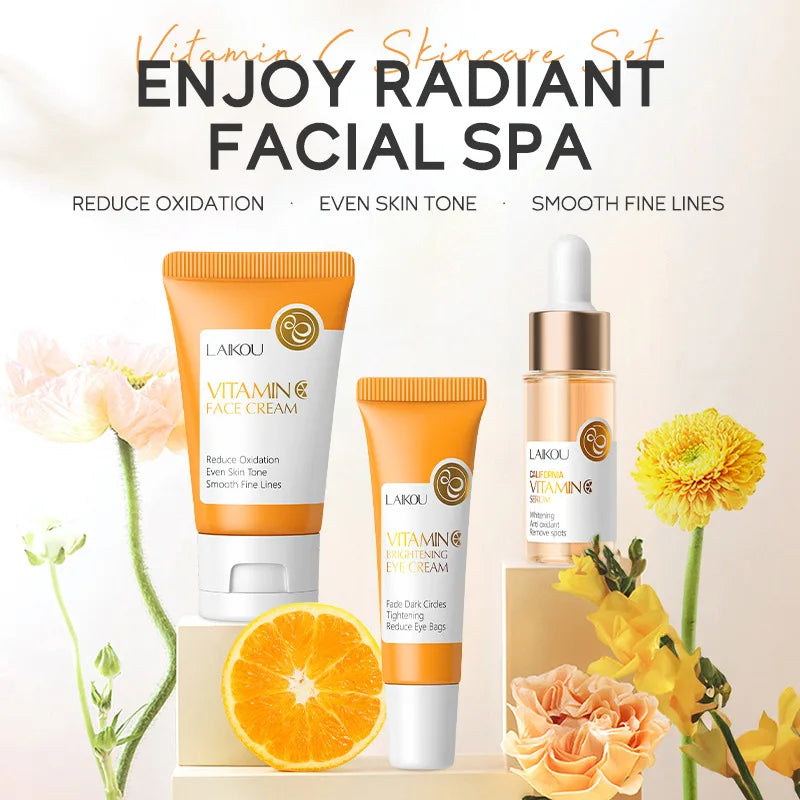 LAIKOU Vitamin C Skin Care Set - 3-Piece Facial Care Kit