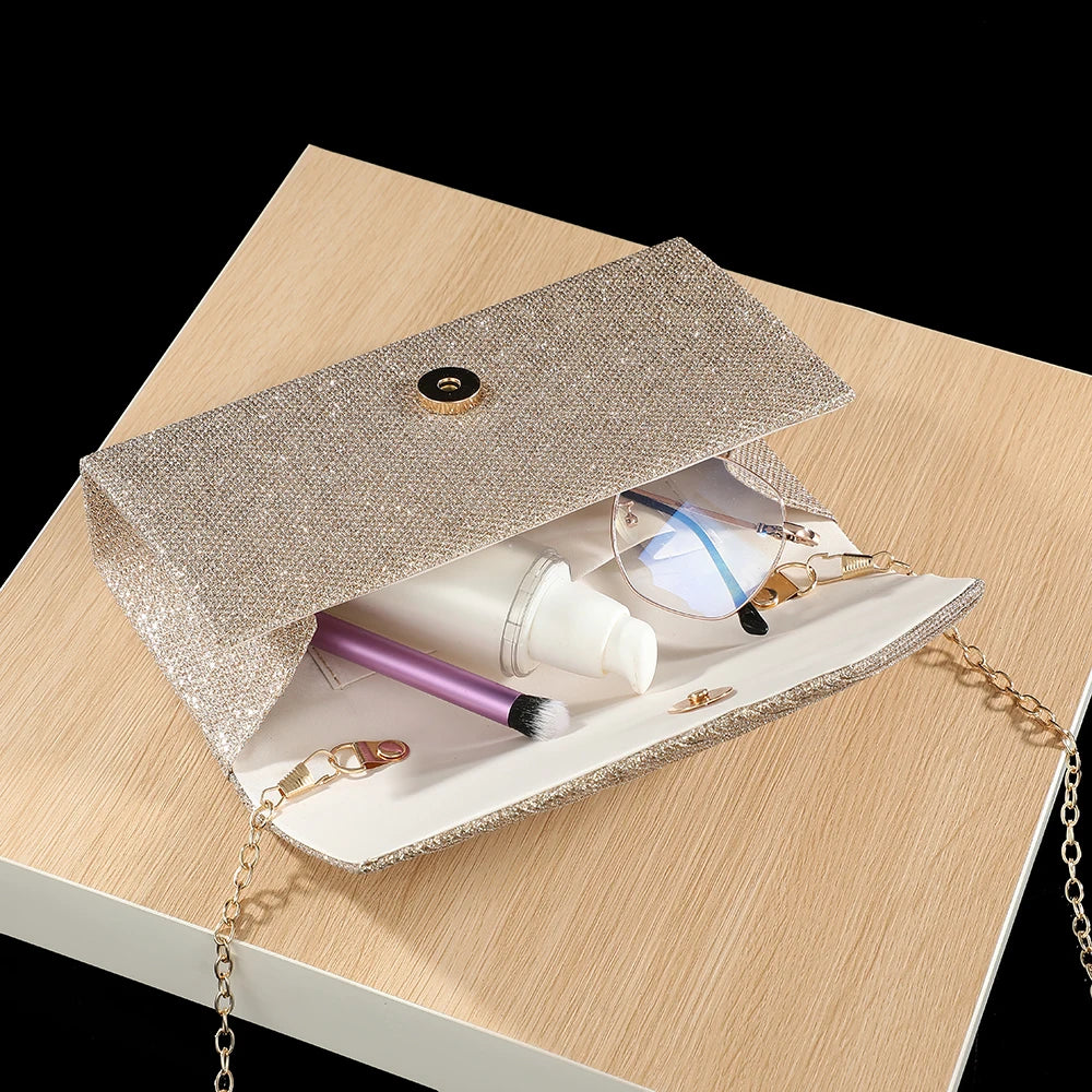 New pleated evening bag - elegant socialite banquet party dress handbag with detachable chain shoulder bag