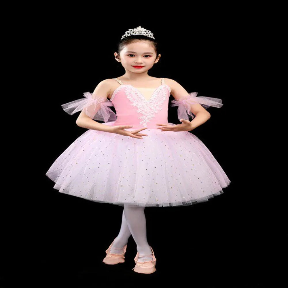 Stage Costumes Performance Kids Clothes Princess Summer Children Clothing Party Leotards for Girls Dress Ballet Tutu Dance Wear