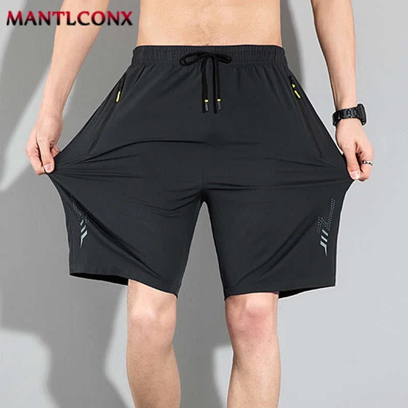 Men'S Shorts Summer Casual Board Shorts Breathable Beach Shorts Elastic Waist Jogging Running Sports Short Pants Zipper Pockets