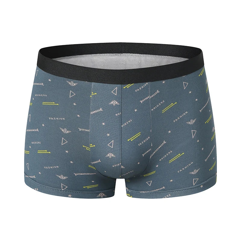 1/4/10 Pieces Men'S Random Fashion Print Sexy Boyshort Europe And The United States Size Comfortable Breathable Underwear Shorts