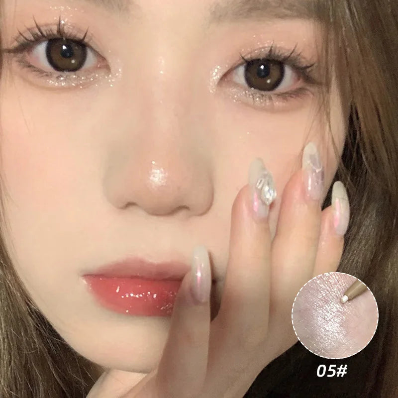 1PC Matte Pink Lying Silkworm Pen Natural Brightening Glitter Eye Shadow Pencil Smooth Quick Drying Eyes Beauty Makeup Cosmetics