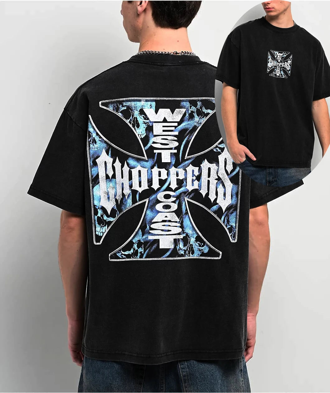 Retro Biker Cross Graphic T Shirt Men Women'S Black Cotton Oversized Short Sleeve Streetwear Casual Motorcycle Style Tee Tops