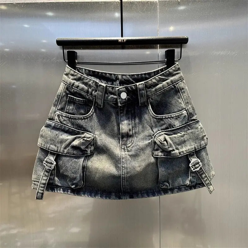 High Waisted Casual Washed Short Skirt for Women in the Spring and Summer of 2026 Stylish and Slimming Workwear Skirt