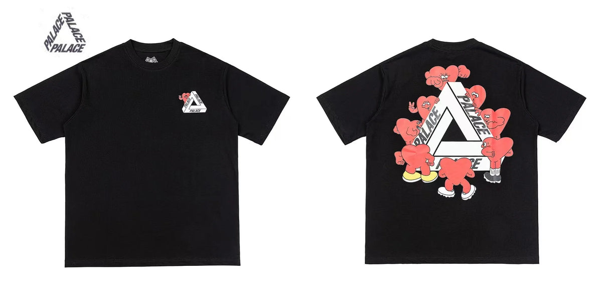 Palace Triangle Print Cotton Casual T-Shirt - Men's Short Sleeve