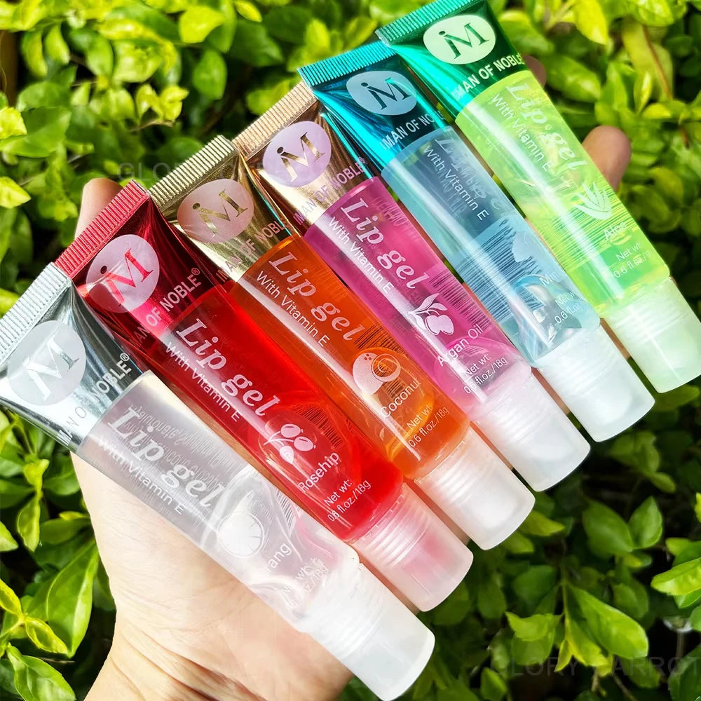 6Pcs Fruit Flavor Lip Oil Set - Moisturizing Plumping Lip Gloss