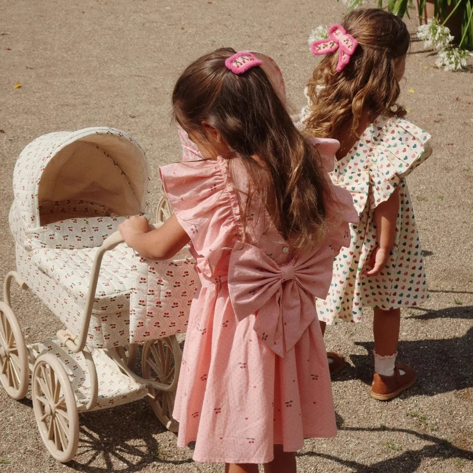 Summer 2026 Ks Girls Polka Dot Print Dress Girl Vacation Long Sleeved Tops Pants Kids Preppy Style Dresses Children Clothes Set