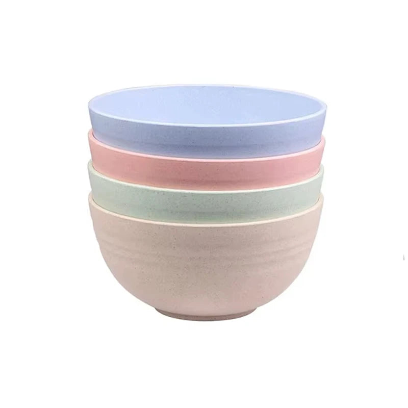 4-Piece Unbreakable Wheat Straw Cereal Bowl Set - Lightweight