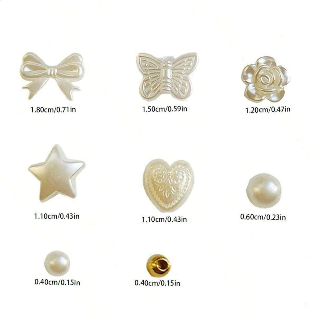 800Pcs White Mixed Acrylic Pearl Polished Loose Beads Set Elegant For Diy Jewelry Decors Handmade Craft Jewelry Making