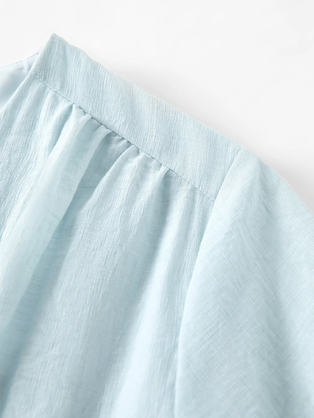FSLE V-neck Puff Sleeve Pleated Waist Dresses Women New Summer 2026 High-waisted Cut Short Sleeve Mid-calf Length Fairy Dress