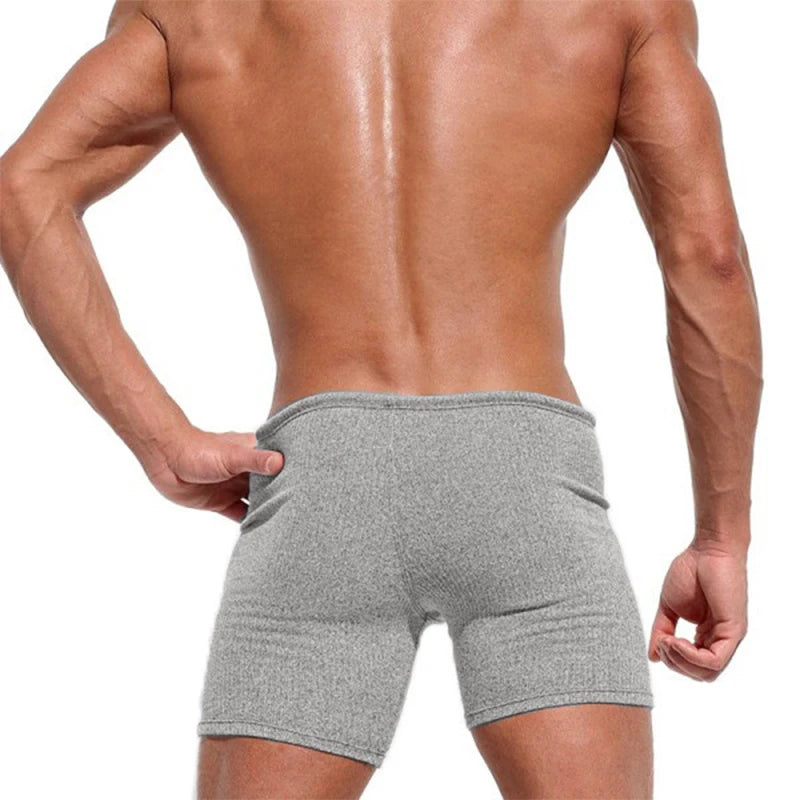 Summer Men'S Casual Breathable Drawstring Shorts Solid-Color Swimwear For Running Sports Surfing Beach And Vacation
