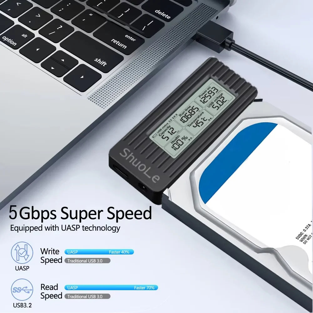 USB 3.2 To Sata Display Adapter Converter Cable USB3.0 Hard Drive Converter Cable For Samsung Seagate WD 2.5 3.5 HDD SSD Adapter