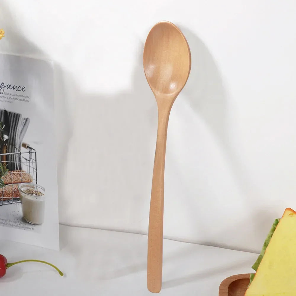 2pcs Wooden Spoon Soup Spoon Tableware Kitchen Cooking Utensils Tools Soup Environmentally Friendly Products Cooking Spoon