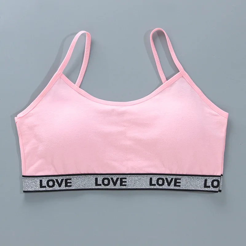 1/4PCS Children Innerwear Cotton Girls Bra Removable Sponge Cup Puberty Girls Training Bras Breathable Teenage Girl Brassiere 14